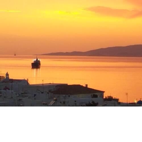 Mykonos town sea view room
