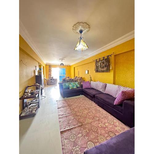 Nasr City - 2Bhk apartment - Fully furnished and equipped- super lux finishing- Sunny - 4th floor