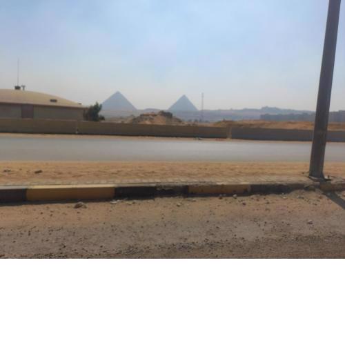 pyramids quite flat near new museum & hadayk ahram