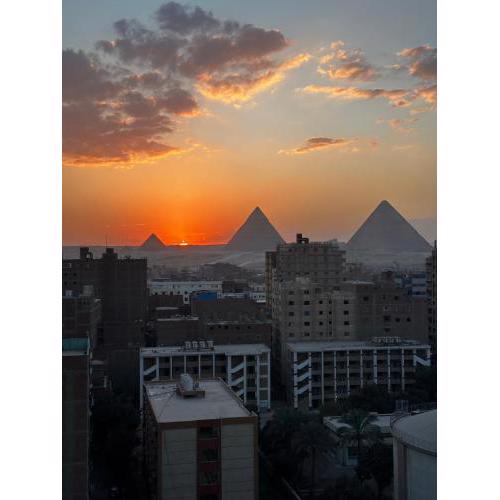 Pyramids sun set view