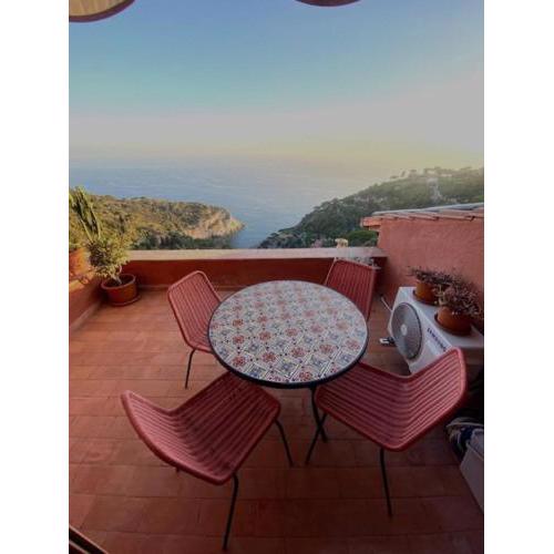 Sea-view studio with terrace and free access to the private beach