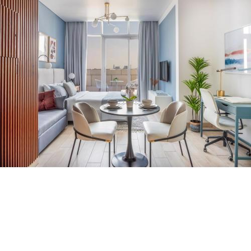 Silkhaus refurbished studio with Burj Khalifa view in DIFC