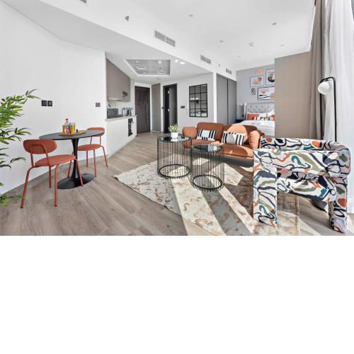 Silkhaus spacious studio in JVC with modern furniture