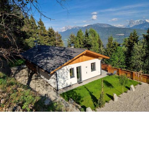 Single house in the nature with view on Dolomites