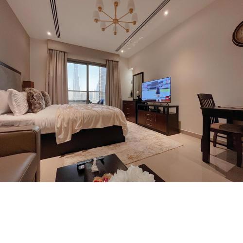 Studio Apartment with Sauna and Full Burj Khalifa View