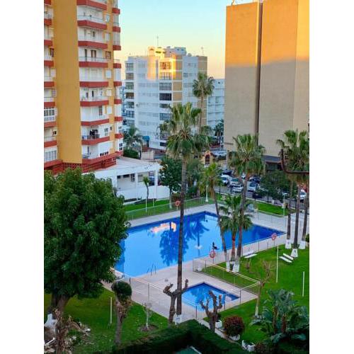 Studio in Benalmadena with wonderful city view shared pool and WiFi 700 m from the beach