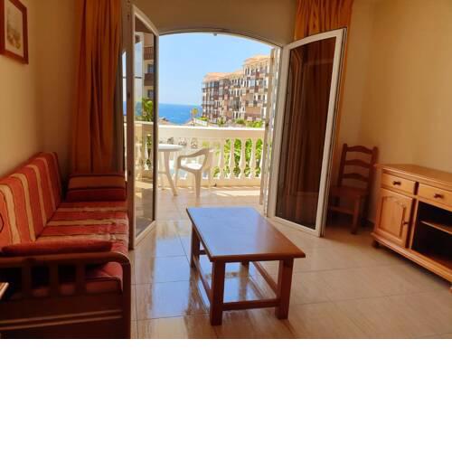 Studio in Costa del Silencio with wonderful sea view shared pool furnished terrace 1 km from the beach