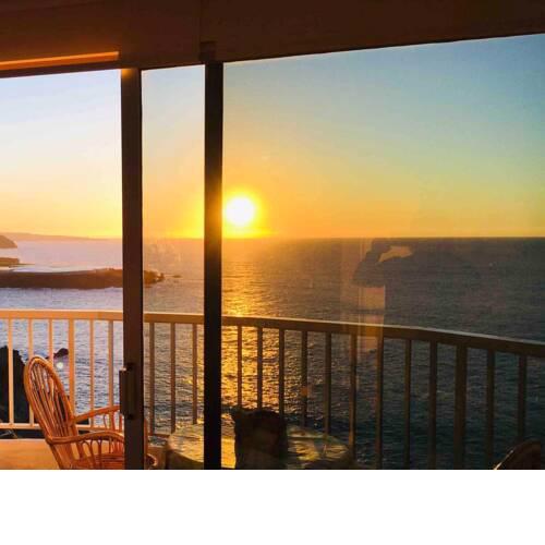 Studio in San Marcos with wonderful sea view shared pool furnished balcony 700 m from the beach