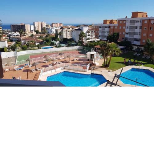 Studio in Torremolinos with wonderful sea view shared pool and furnished terrace 700 m from the beach