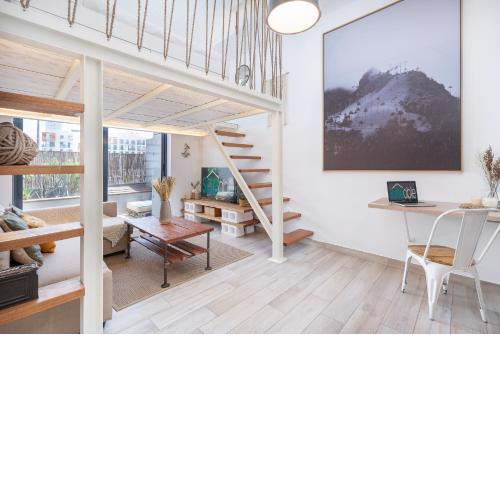 Unique loft with smart working station