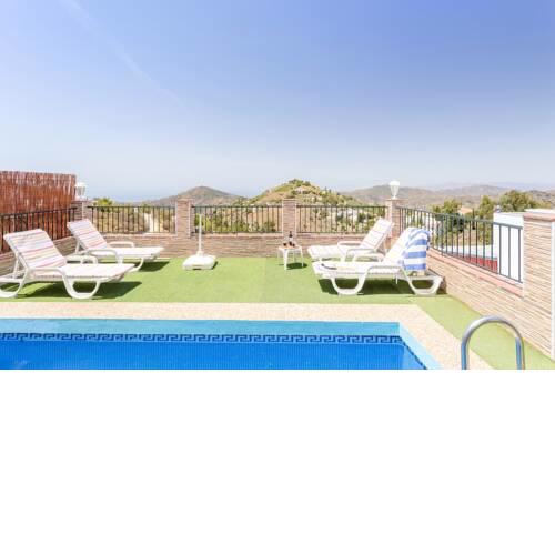 Villa with 2 bedrooms in Competa with wonderful sea view private pool enclosed garden 18 km from the beach