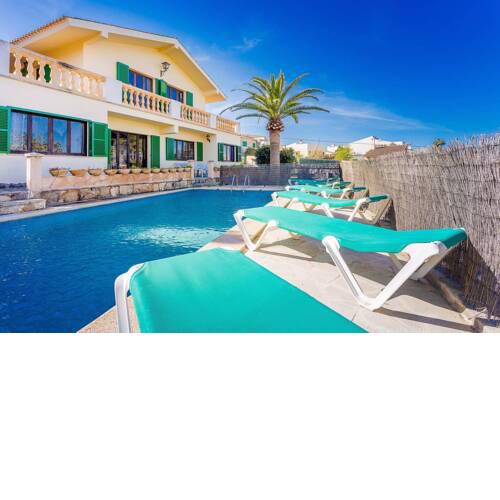 Villa with 5 bedrooms in Portocolom with wonderful city view private pool enclosed garden 900 m from the beach