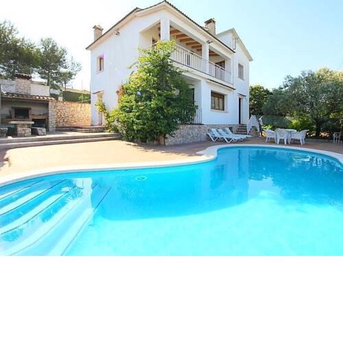 Villa with 6 bedrooms in Canyelles with wonderful mountain view private pool enclosed garden 6 km from the beach