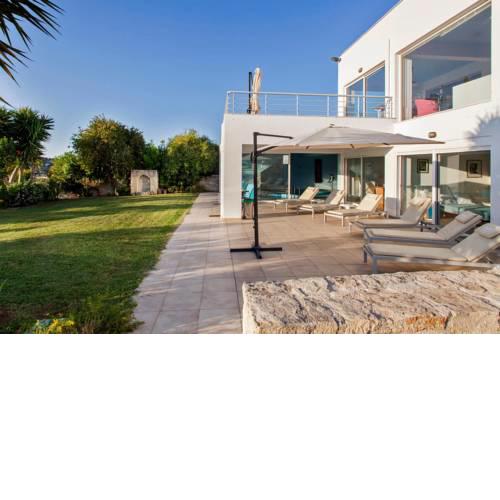 White Blue Spa Pool Luxury Villa