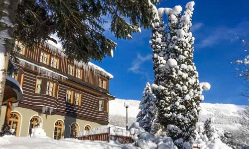 Krkonoše: Špindlerův Mlýn u ski areálů v Alpském Hotelu ***+ s neomezeným wellness, polopenzí a slevami