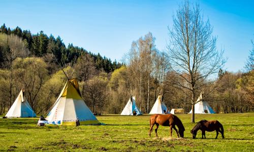 Národní park Šumava: Dobrodružství ve stanu či TeePee v Penzionu U Mauritzu s farmou se zvířátky + polopenze